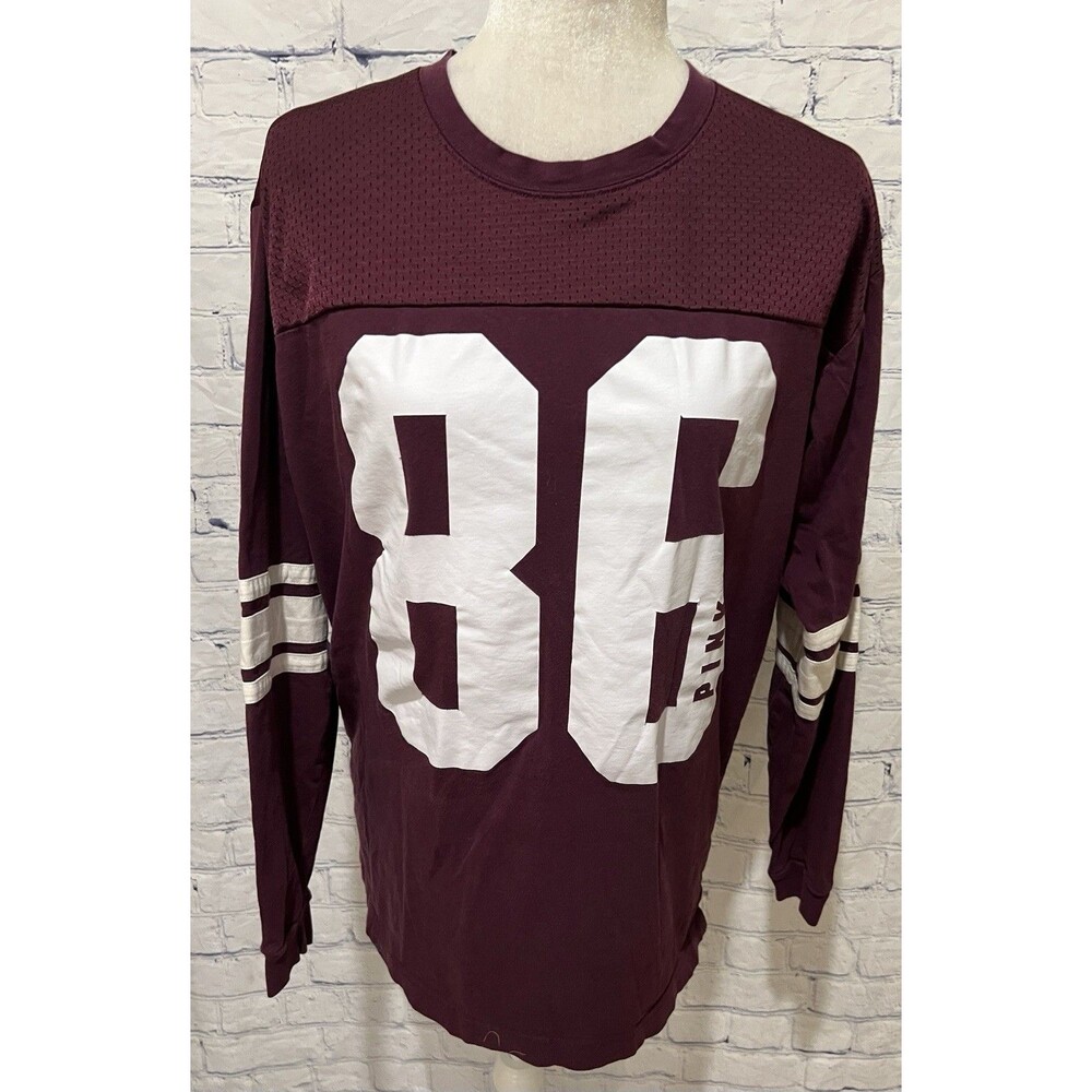 Victoria’s Secret PINK Long Sleeve Jersey Purple Maroon Oversized